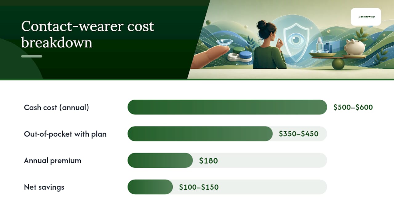 Contact lens plan break-even cost comparison