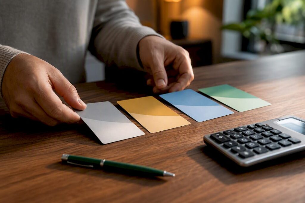 Color-coded health plan comparison cards