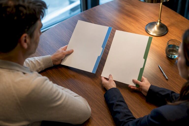 Advisor and client comparing health coverage options