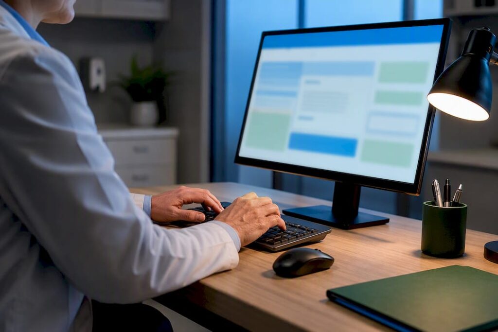 Clinician submitting a prior authorization request