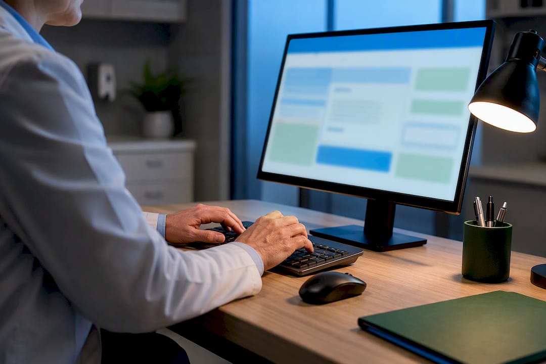 Clinician submitting a prior authorization request