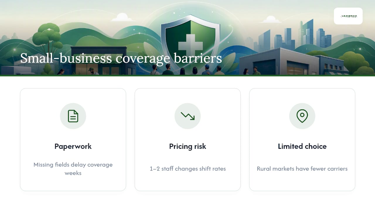 What Challenges Do Small Businesses Face Getting Health Coverage? — overview diagram