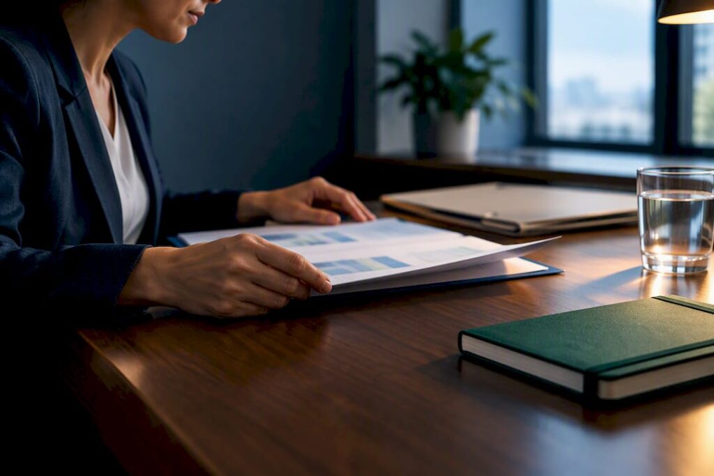 Underwriter reviewing health risk assessment
