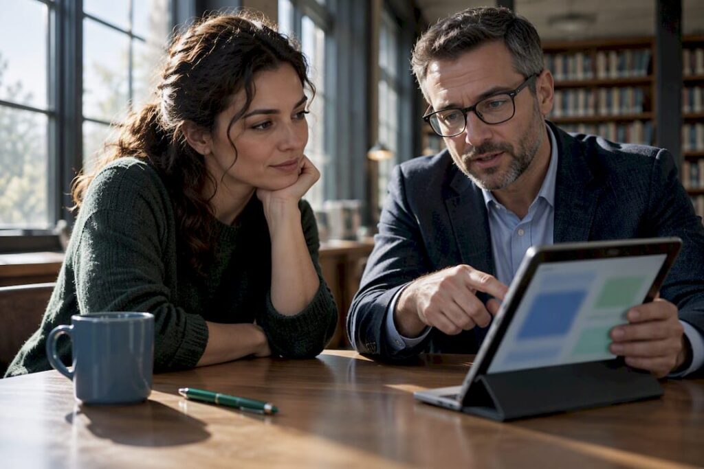 Self-employed worker comparing accident coverage options