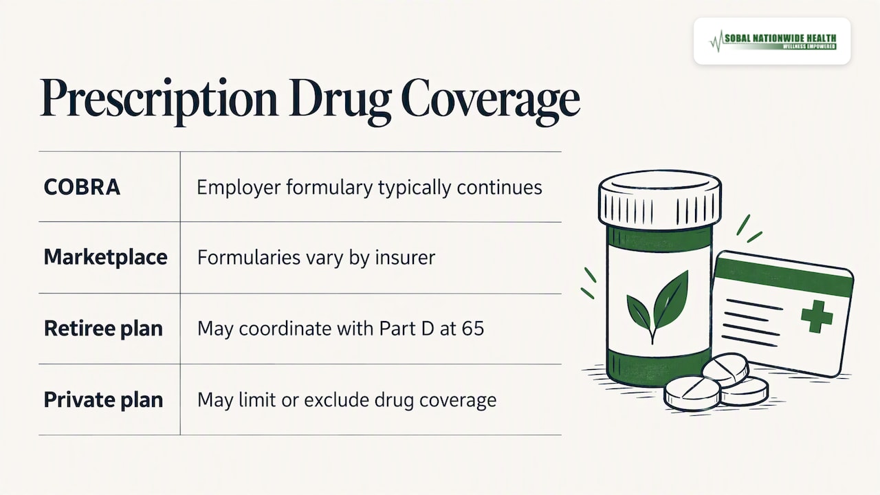 Options for prescription drug coverage prior to medicare part D eligibility — overview diagram