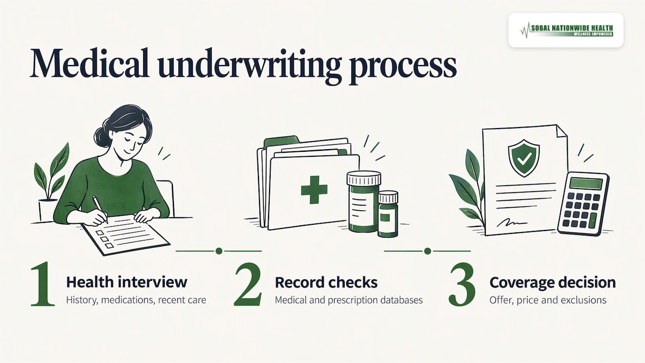 Steps insurers use to assess health applications