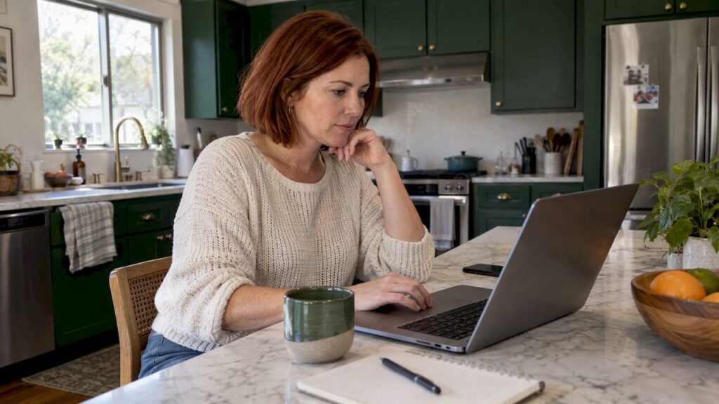 Woman checking health insurance enrollment dates