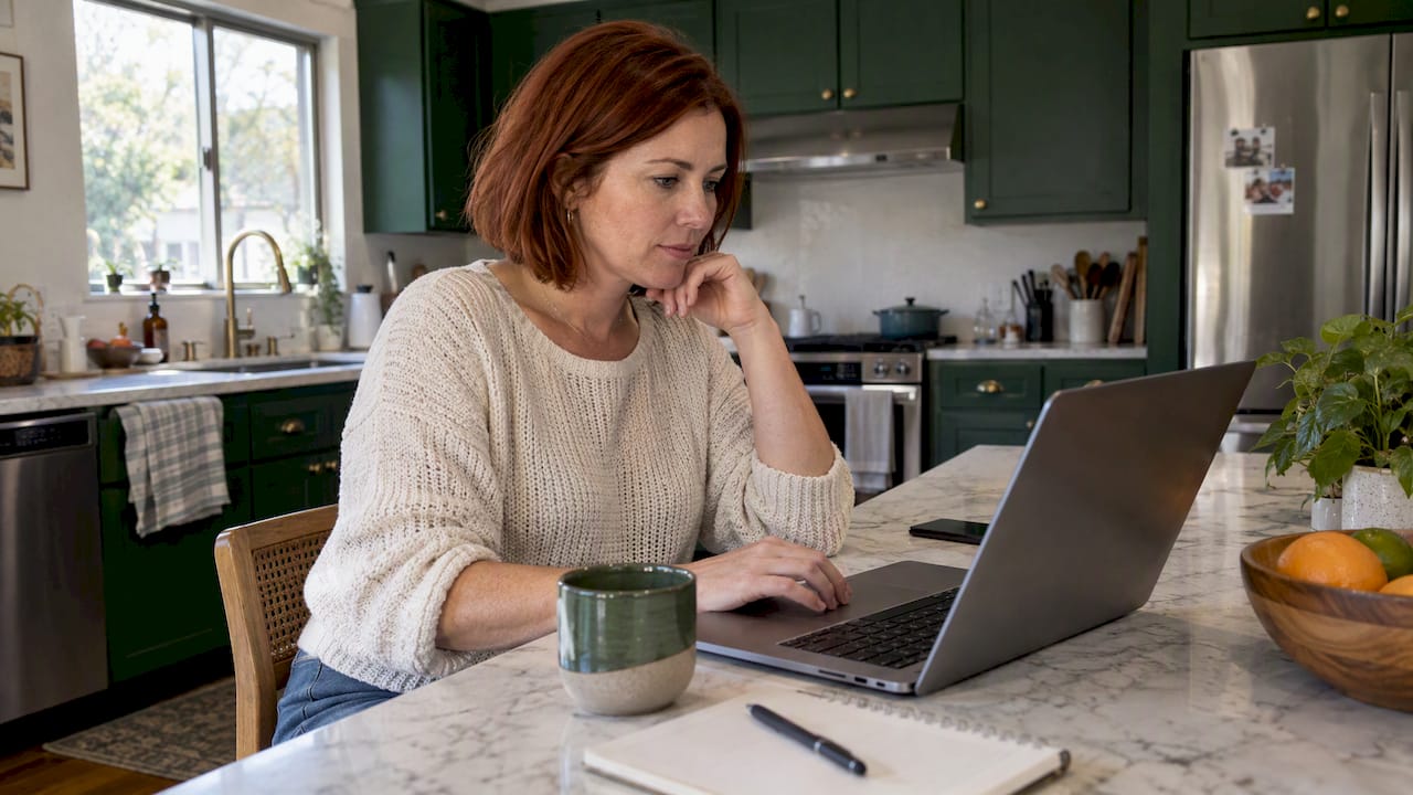 Woman checking health insurance enrollment dates