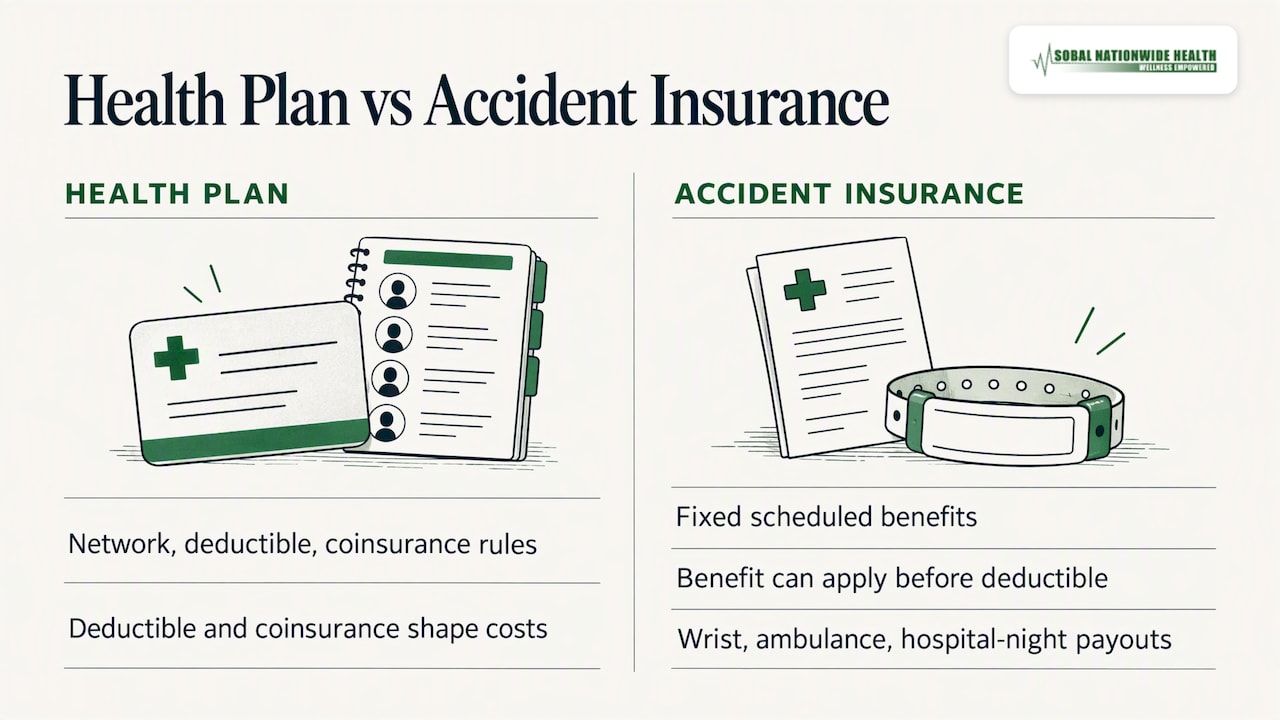 Health plan cost sharing versus accident benefits